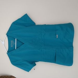 Blue green Grey's Anatomy Scrub Top, medium